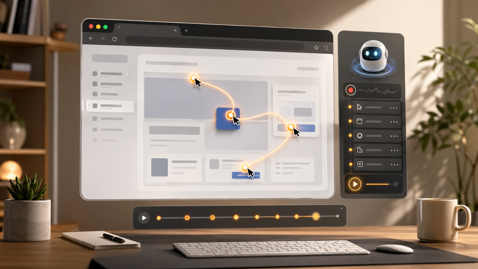 브라우저 이동 경로를 저장하고 재생하는 매크로 기능