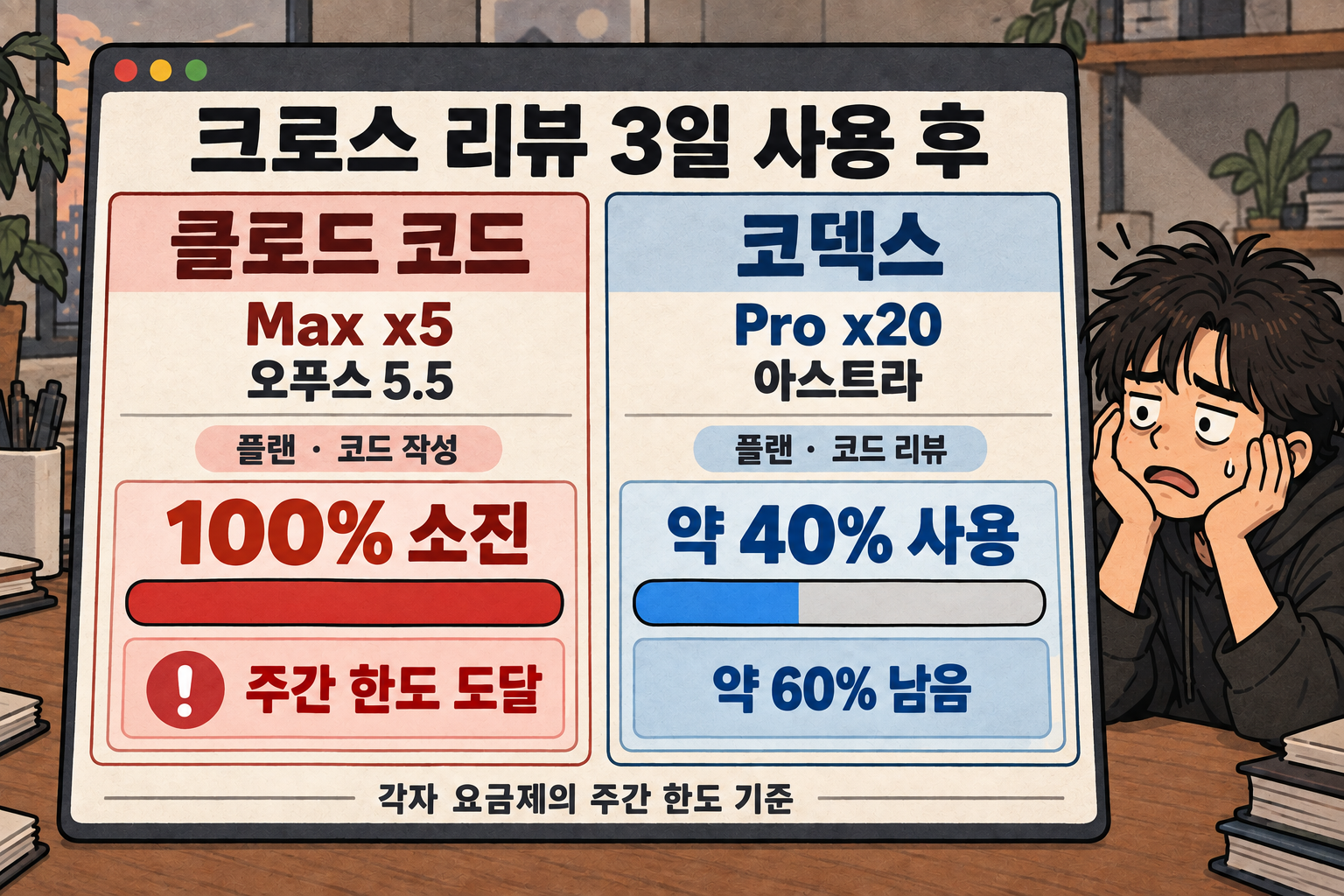 각 구독의 3일간 주간 사용량